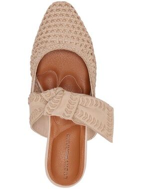 Lucky Brand Woven Bow Mules in Beige